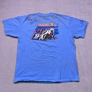 Autographed Red Bull Indianapolis GP 2008 Inaugural Motorcycle Racing T Shirt XL